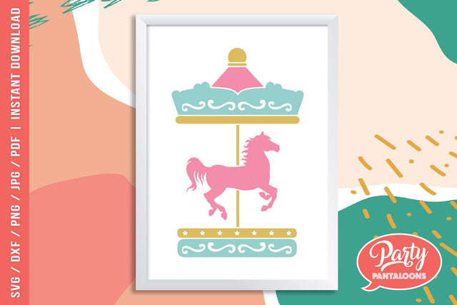 LITTLE CAROUSEL | carnival, single horse merry-go-round SVG SVG Partypantaloons 