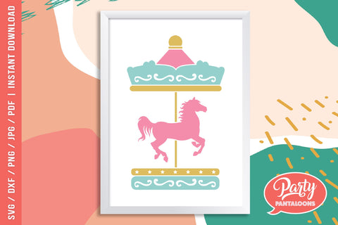 LITTLE CAROUSEL | carnival, single horse merry-go-round SVG SVG Partypantaloons 