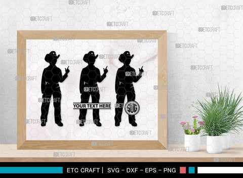 Little Cowboy Monogram, Little Cowboy Silhouette, Little Cowboy SVG, Rodeo Horse Svg, Cowboy Svg, Western Svg, SB00193 SVG ETC Craft 