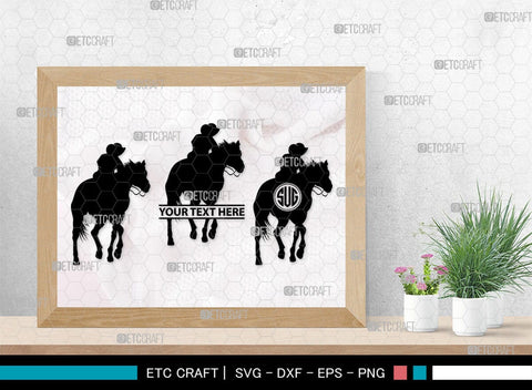 Little Cowboy Monogram, Little Cowboy Silhouette, Little Cowboy SVG, Rodeo Horse Svg, Cowboy Svg, Western Svg, SB00193 SVG ETC Craft 