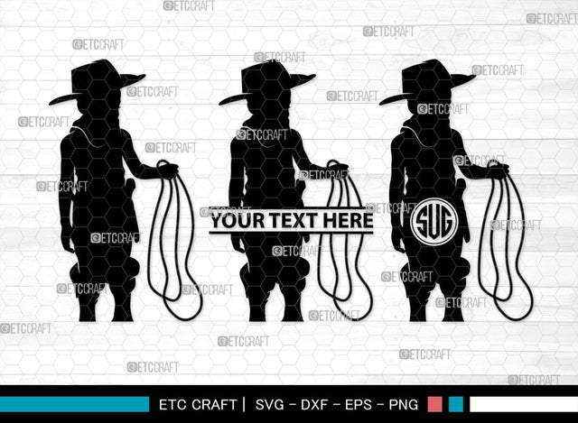 Little Cowboy Monogram, Little Cowboy Silhouette, Little Cowboy SVG, Rodeo Horse Svg, Cowboy Svg, Western Svg, SB00193 SVG ETC Craft 