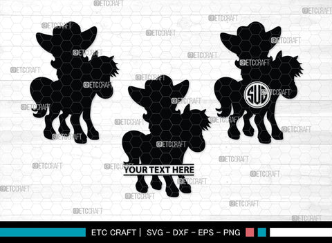 Little Cowgirl Monogram, Little Cowgirl Silhouette, Little Cowgirl SVG, Rodeo Horse Svg, Cowgirl Svg, SB00376 SVG ETC Craft 