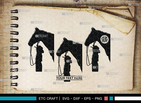 Little Cowgirl Monogram, Little Cowgirl Silhouette, Little Cowgirl SVG, Rodeo Horse Svg, Cowgirl Svg, SB00376 SVG ETC Craft 