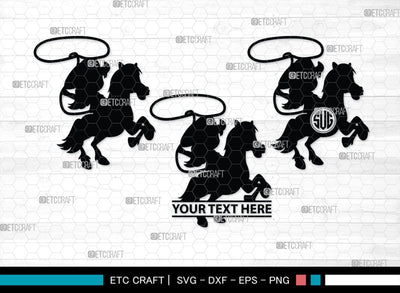 Little Cowgirl Monogram, Little Cowgirl Silhouette, Little Cowgirl SVG, Rodeo Horse Svg, Cowgirl Svg, SB00376 SVG ETC Craft 
