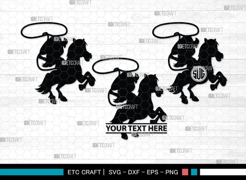 Little Cowgirl Monogram, Little Cowgirl Silhouette, Little Cowgirl SVG, Rodeo Horse Svg, Cowgirl Svg, SB00376 SVG ETC Craft 