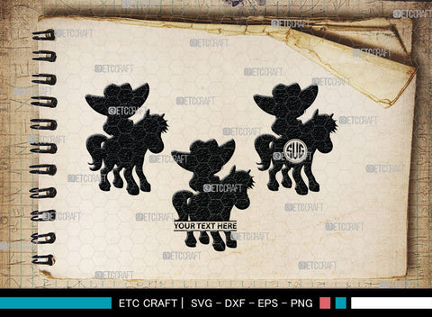 Little Cowgirl Monogram, Little Cowgirl Silhouette, Little Cowgirl SVG, Rodeo Horse Svg, Cowgirl Svg, SB00376 SVG ETC Craft 