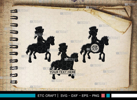 Little Cowgirl Monogram, Little Cowgirl Silhouette, Little Cowgirl SVG, Rodeo Horse Svg, Cowgirl Svg, SB00376 SVG ETC Craft 