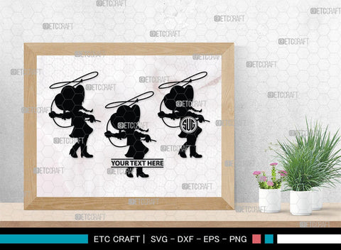 Little Cowgirl Monogram, Little Cowgirl Silhouette, Little Cowgirl SVG, Rodeo Horse Svg, Cowgirl Svg, SB00376 SVG ETC Craft 