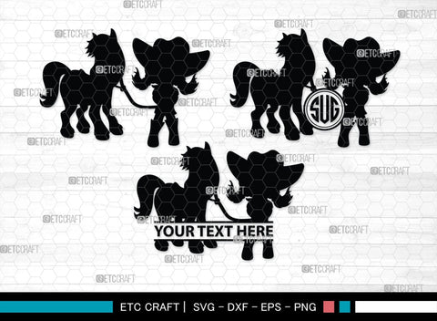 Little Cowgirl Monogram, Little Cowgirl Silhouette, Little Cowgirl SVG, Rodeo Horse Svg, Cowgirl Svg, SB00376 SVG ETC Craft 