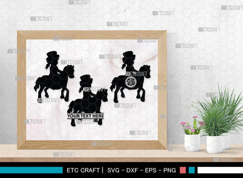Little Cowgirl Monogram, Little Cowgirl Silhouette, Little Cowgirl SVG, Rodeo Horse Svg, Cowgirl Svg, SB00376 SVG ETC Craft 