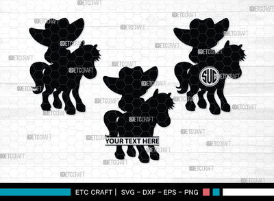 Little Cowgirl Monogram, Little Cowgirl Silhouette, Little Cowgirl SVG, Rodeo Horse Svg, Cowgirl Svg, SB00376 SVG ETC Craft 