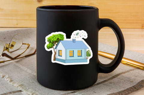 Little Cozy Houses Sticker Svg Bundle SVG Regulrcrative 