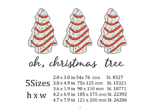 Little Debbie Christmas tree cake embroidery design, 5 sizes, digital download. Embroidery/Applique DESIGNS ArtEMByNatalia 