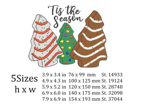 Little Debbie Christmas tree cake embroidery design. Embroidery/Applique DESIGNS ArtEMByNatalia 