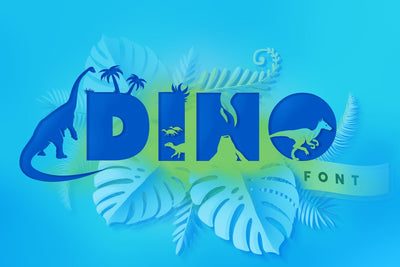 Little Dino - Lovely Dinosaur Font Font Feya's Fonts and Crafts 