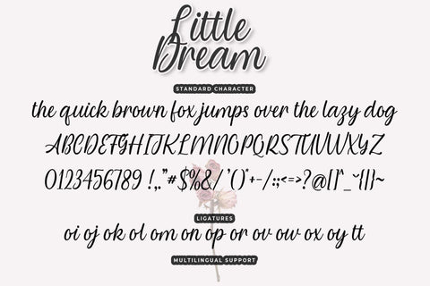 Little Dream - A Natural Script Font Font love script 