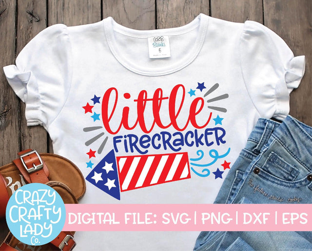 Little Firecracker | 4th of July SVG Cut File SVG Crazy Crafty Lady Co. 