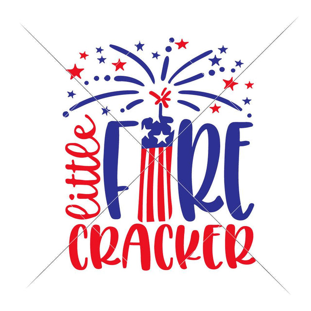 Little Firecracker - Kid's Baby Shirt USA America Patriotic 4th of July SVG Chameleon Cuttables 
