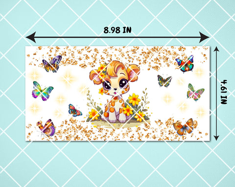 Little Giraffe Sippy Cup Wrap, 12oz Sippy Cup Sublimation Design, Giraffe Cub Sippy Cup PNG Sublimation HappyDesignStudio 