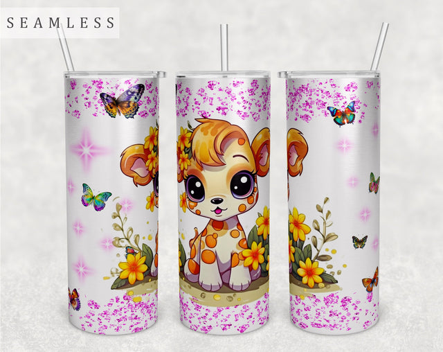 Little Giraffe Tumbler Wrap, 20oz Skinny Tumbler Sublimation Design, Cute Giraffe Tumbler PNG Sublimation HappyDesignStudio 