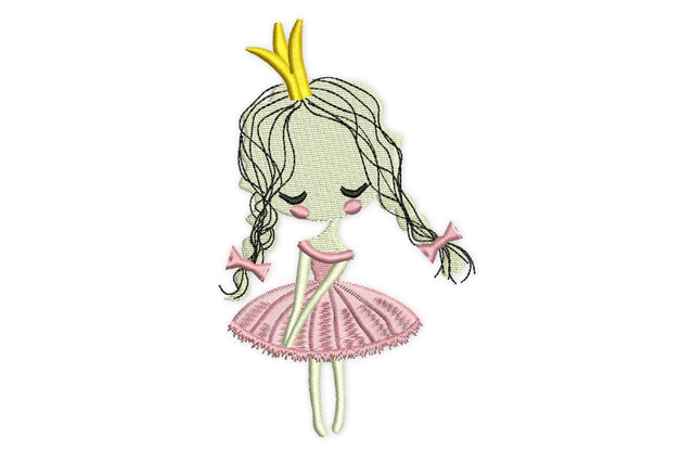 Little Girl Embroidery Design, Cute princess embroidery design, girl crown embroidery design, ballerina machine embroidery design Embroidery/Applique DESIGNS NextEmbroidery 