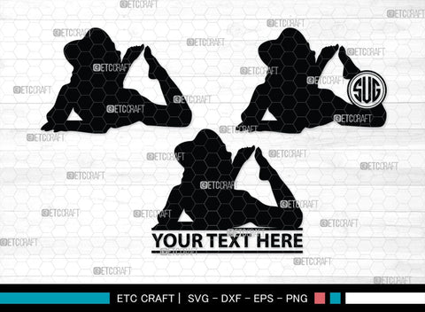 Little Girl Monogram, Little Girl Silhouette, Little Girl SVG, Child Girl Svg, Girl Svg, Kids Svg, SB00377 SVG ETC Craft 