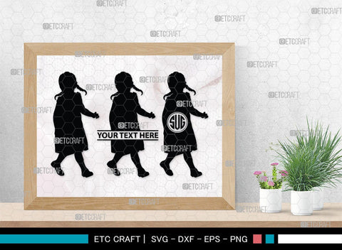 Little Girl Monogram, Little Girl Silhouette, Little Girl SVG, Child Girl Svg, Girl Svg, Kids Svg, SB00377 SVG ETC Craft 