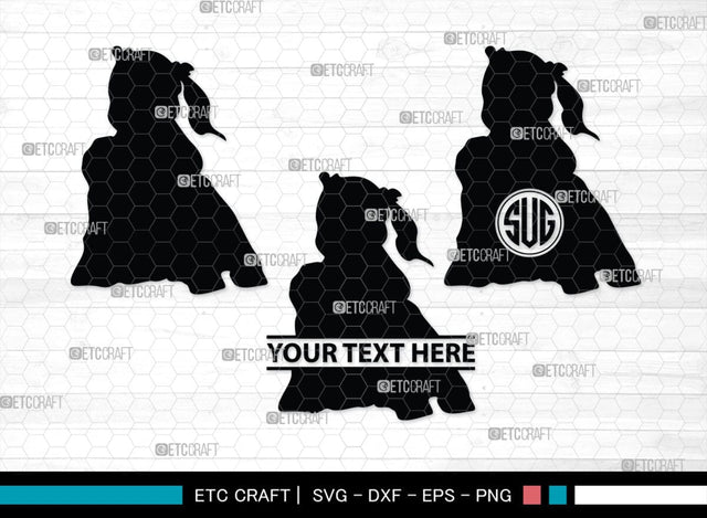 Little Girl Monogram, Little Girl Silhouette, Little Girl SVG, Child Girl Svg, Girl Svg, Kids Svg, SB00377 SVG ETC Craft 