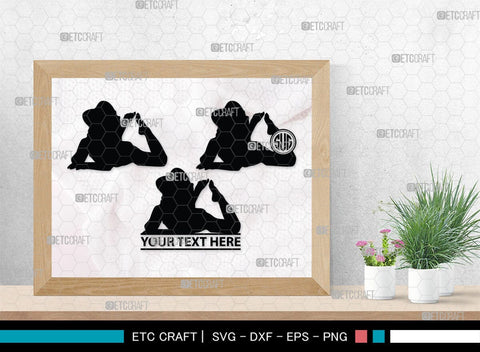 Little Girl Monogram, Little Girl Silhouette, Little Girl SVG, Child Girl Svg, Girl Svg, Kids Svg, SB00377 SVG ETC Craft 