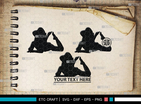 Little Girl Monogram, Little Girl Silhouette, Little Girl SVG, Child Girl Svg, Girl Svg, Kids Svg, SB00377 SVG ETC Craft 