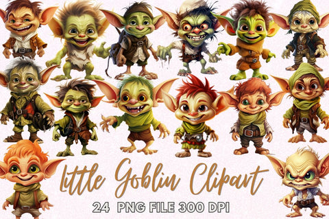 Little Goblin Clipart Bundle Sublimation Regulrcrative 