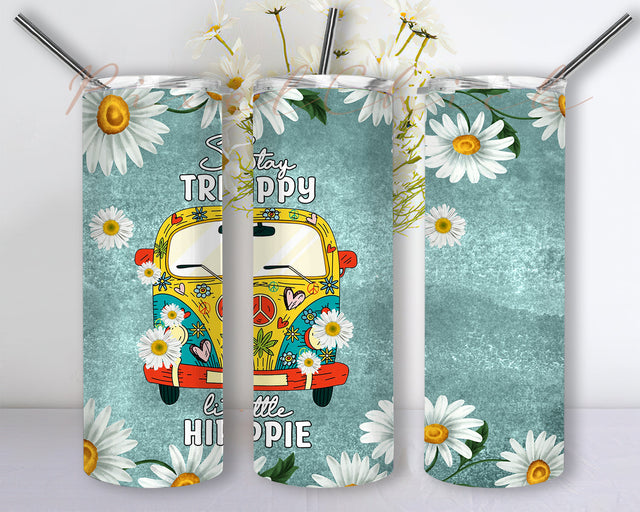 Little Hippie 20 oz Tumbler, Daisy Flower Head Pattern Sublimation Tumbler Design - 20oz Tumbler Wraps Template - PNG Sublimation PixelChick 