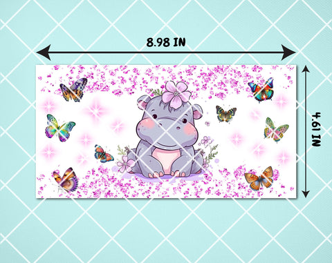 Little Hippo Sippy Cup Wrap, 12oz Sippy Cup Sublimation Design, Baby Hippo Sippy Cup PNG, Hippo Cub Sippy Cup Wrap Sublimation HappyDesignStudio 