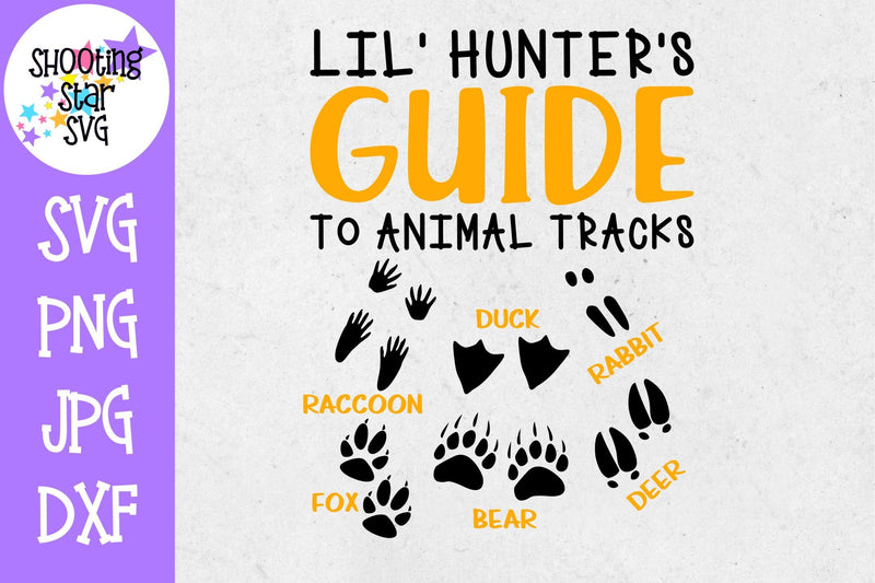 little hunter's guide Animal Tracks - Children's SVG - So Fontsy