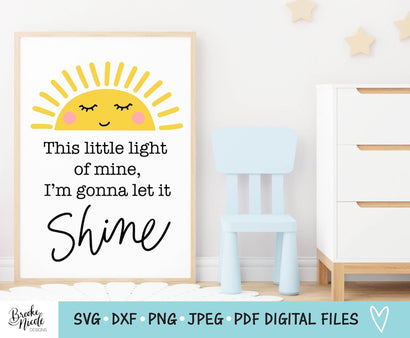 Little Light of Mine SVG Cut File | Christian tshirt SVG | png | jpeg | dxf | Cricut SVG | Silhouette | Instant Download | nursery sign svg | kids tshirt svg SVG Brooke Nicole Designs 