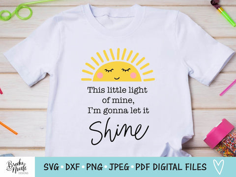 Little Light of Mine SVG Cut File | Christian tshirt SVG | png | jpeg | dxf | Cricut SVG | Silhouette | Instant Download | nursery sign svg | kids tshirt svg SVG Brooke Nicole Designs 