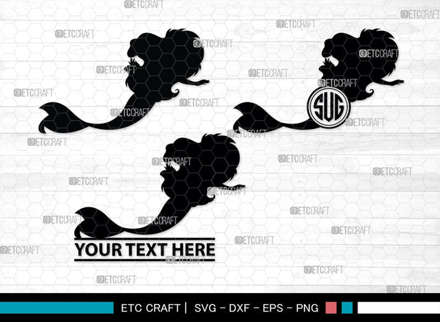 Little Mermaid Monogram, Little Mermaid Silhouette, Little Mermaid SVG, Mermaid Svg, Sea Animal Svg, SB00378 SVG ETC Craft 