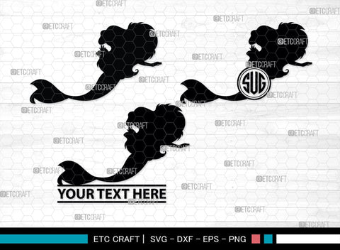 Little Mermaid Monogram, Little Mermaid Silhouette, Little Mermaid SVG, Mermaid Svg, Sea Animal Svg, SB00378 SVG ETC Craft 