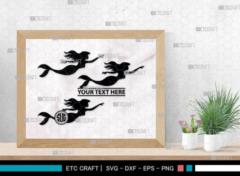 Little Mermaid Monogram, Little Mermaid Silhouette, Little Mermaid SVG, Mermaid Svg, Sea Animal Svg, SB00378 SVG ETC Craft 