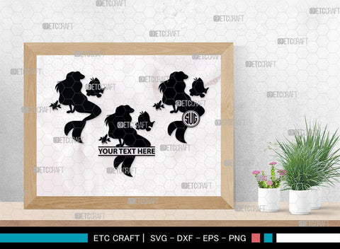 Little Mermaid Monogram, Little Mermaid Silhouette, Little Mermaid SVG, Mermaid Svg, Sea Animal Svg, SB00378 SVG ETC Craft 