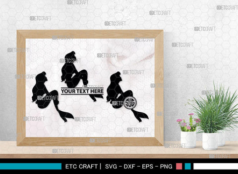 Little Mermaid Monogram, Little Mermaid Silhouette, Little Mermaid SVG, Mermaid Svg, Sea Animal Svg, SB00378 SVG ETC Craft 