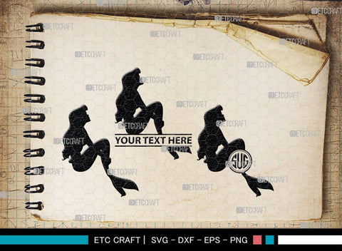 Little Mermaid Monogram, Little Mermaid Silhouette, Little Mermaid SVG, Mermaid Svg, Sea Animal Svg, SB00378 SVG ETC Craft 