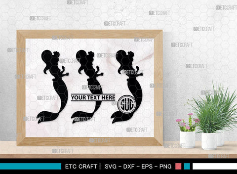 Little Mermaid Monogram, Little Mermaid Silhouette, Little Mermaid SVG, Mermaid Svg, Sea Animal Svg, SB00378 SVG ETC Craft 