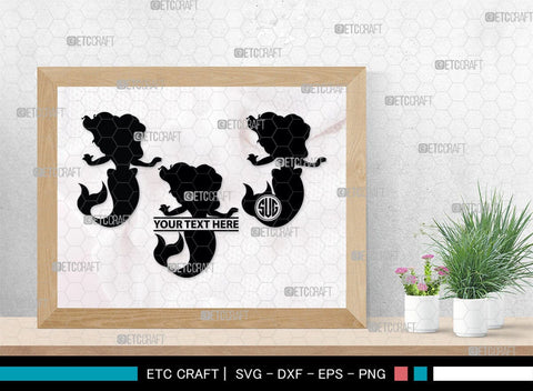 Little Mermaid Monogram, Little Mermaid Silhouette, Little Mermaid SVG, Mermaid Svg, Sea Animal Svg, SB00378 SVG ETC Craft 