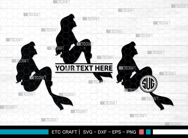 Little Mermaid Monogram, Little Mermaid Silhouette, Little Mermaid SVG, Mermaid Svg, Sea Animal Svg, SB00378 SVG ETC Craft 