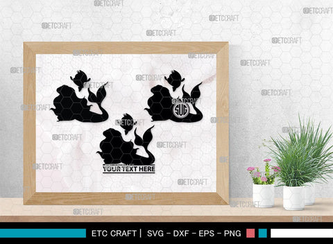 Little Mermaid Monogram, Little Mermaid Silhouette, Little Mermaid SVG, Mermaid Svg, Sea Animal Svg, SB00378 SVG ETC Craft 