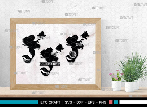 Little Mermaid Monogram, Little Mermaid Silhouette, Little Mermaid SVG, Mermaid Svg, Sea Animal Svg, SB00378 SVG ETC Craft 