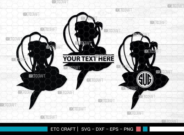 Little Mermaid Monogram, Little Mermaid Silhouette, Little Mermaid SVG, Mermaid Svg, Sea Animal Svg, SB00378 SVG ETC Craft 