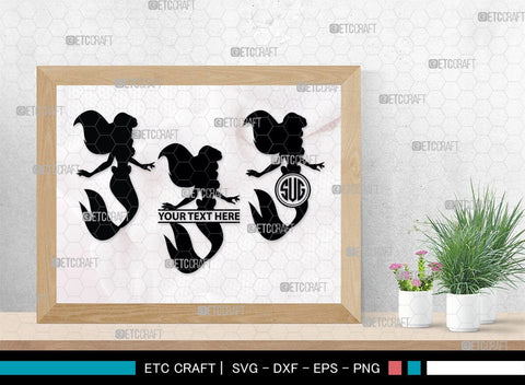 Little Mermaid Monogram, Little Mermaid Silhouette, Little Mermaid SVG, Mermaid Svg, Sea Animal Svg, SB00378 SVG ETC Craft 