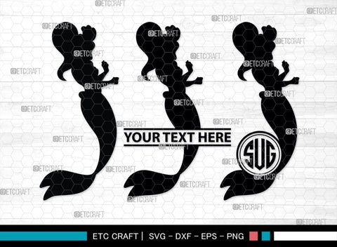 Little Mermaid Monogram, Little Mermaid Silhouette, Little Mermaid SVG, Mermaid Svg, Sea Animal Svg, SB00378 SVG ETC Craft 